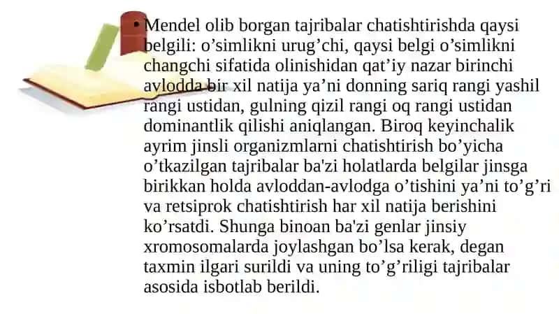 Jins bilan birikkan holda va belgilarning birikkan holda irsiylanishi, krossingover jarayoni 3