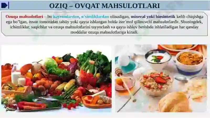 Ovqat mahsulotlarining sifatini gigiyenik baholash 3