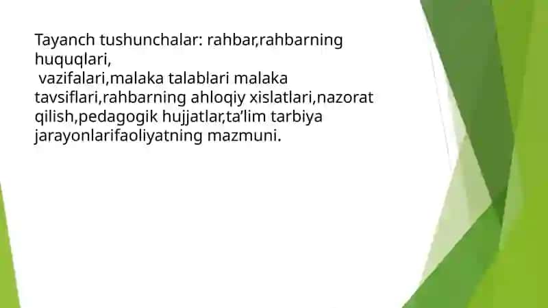 Maktabgacha ta’lim tashkiloti rahbariga qo’yiladigan talablar 3