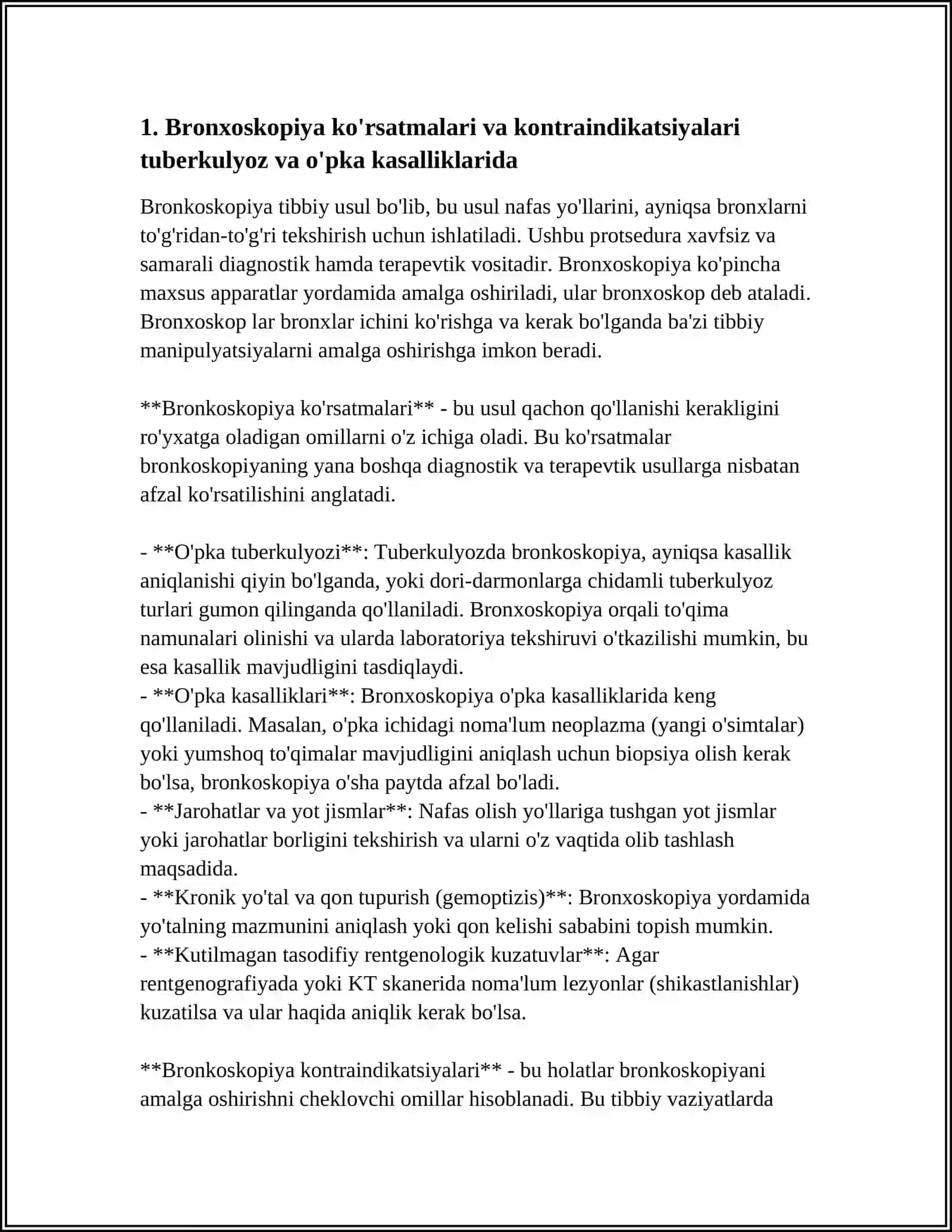 TUBERKULYOZ VA O'PKA KASALLIKLARIDA BRONXOSKOPIYA 3
