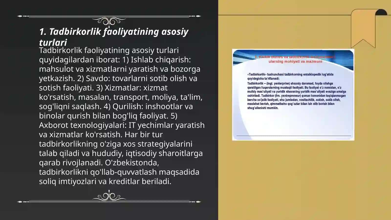 Tadbirkorlik faolyati va tadbirkorlik kapitali 3