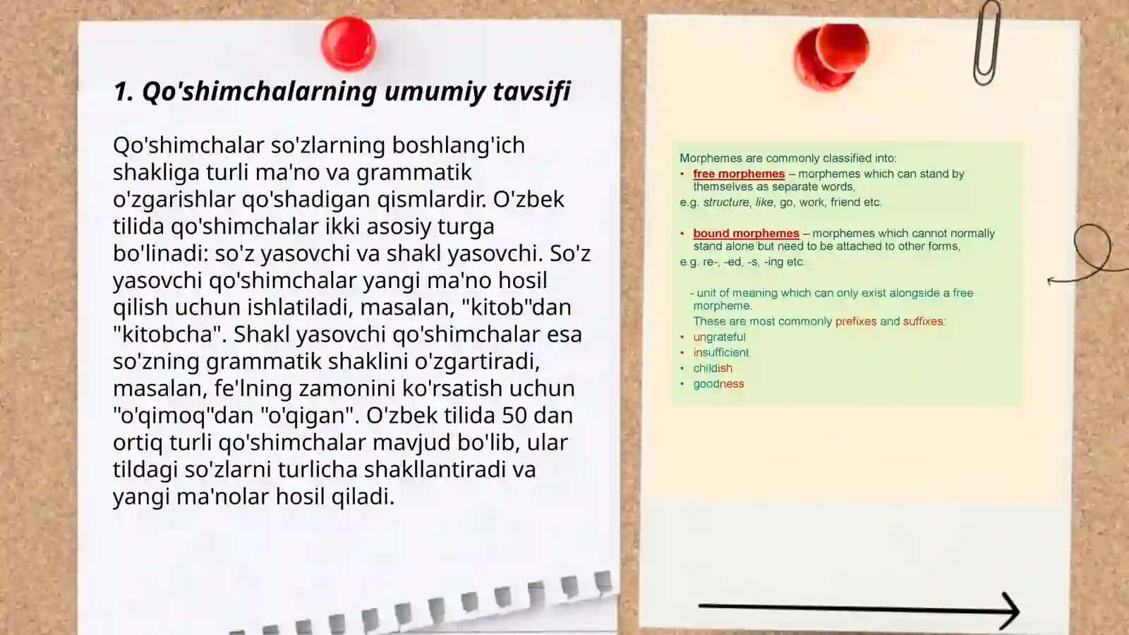 Qo'shimcha va morfema. Qo'shimchalarning ma'no va vazifasiga ko'ra turlari 3