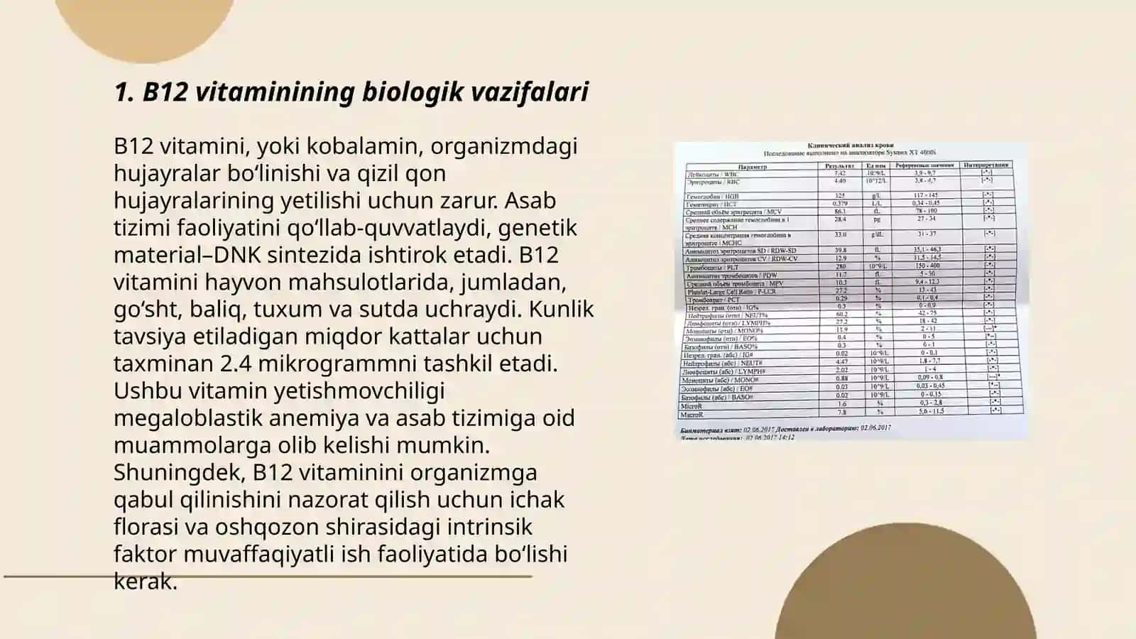Mis,B12,B9 yetishmovchiligida rivojlanadigon animeyalarning biokimyoviy asoslari 3