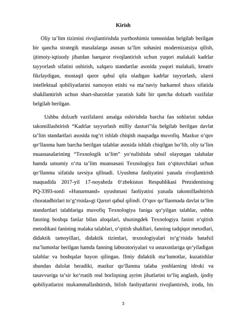 Ro‘zg‘orshunoslik asoslari o‘qitish metodikasi 3