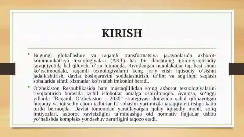 O’ZBEKISTONDA AXBORAT TEXNALOGIYALARINI RIVOJLANTIRISHNING IQTISODIY HUQUQIY ASOSLARI 3