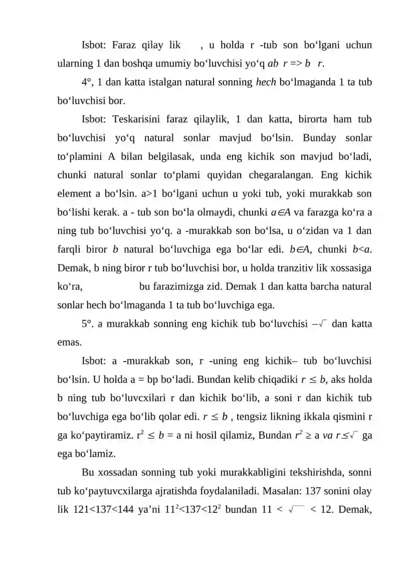 Tub va murakkab sonlar 3