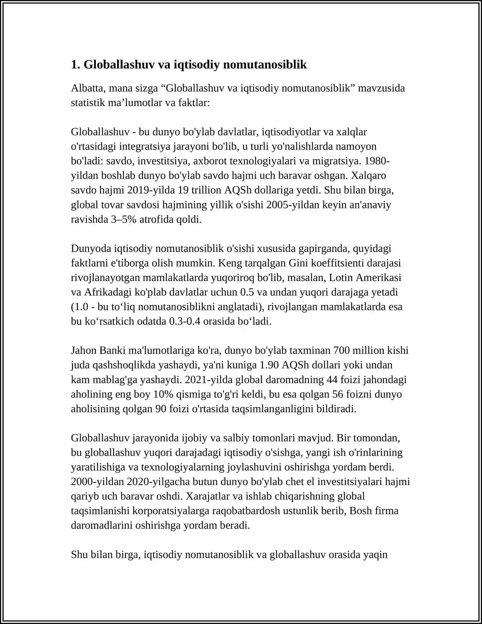 JAHONNING GLOBAL IQTISODIY MUAMMOLARI 3