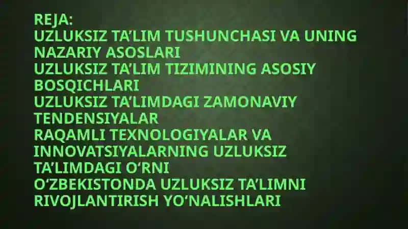 Zamonaviy tendensiyalar 3