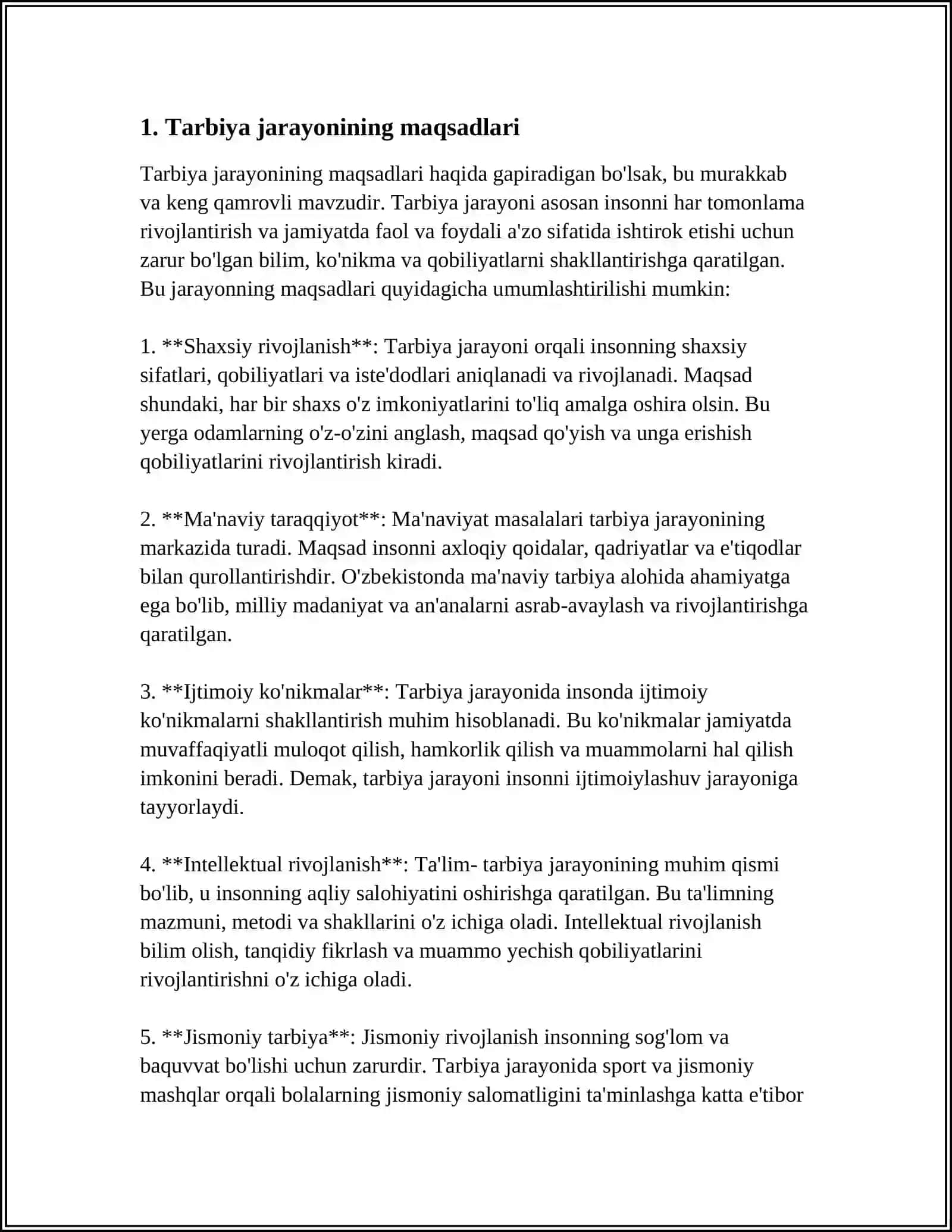 TARBIYA JARAYONINING MAZMUNI VA MOHIYATI 3