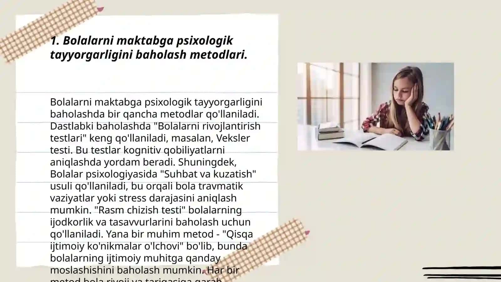 Bolalarni maktabga tayyorgarligini psixologik-pedagogik diagnostika metodlari 3