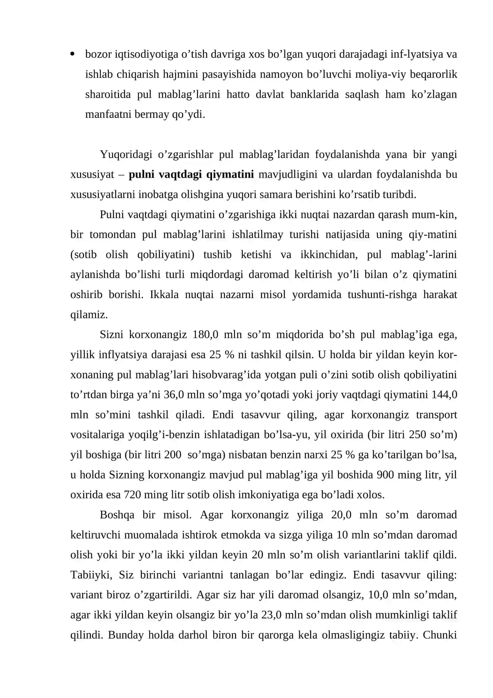 Pul mablag’larining vaqтdagi qiymati 3