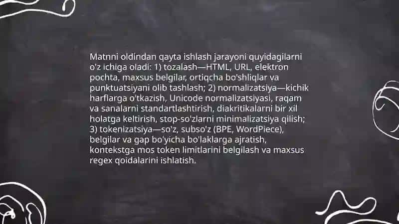 Matnli axborotlarni qayta ishlash texnologiyalasi 3