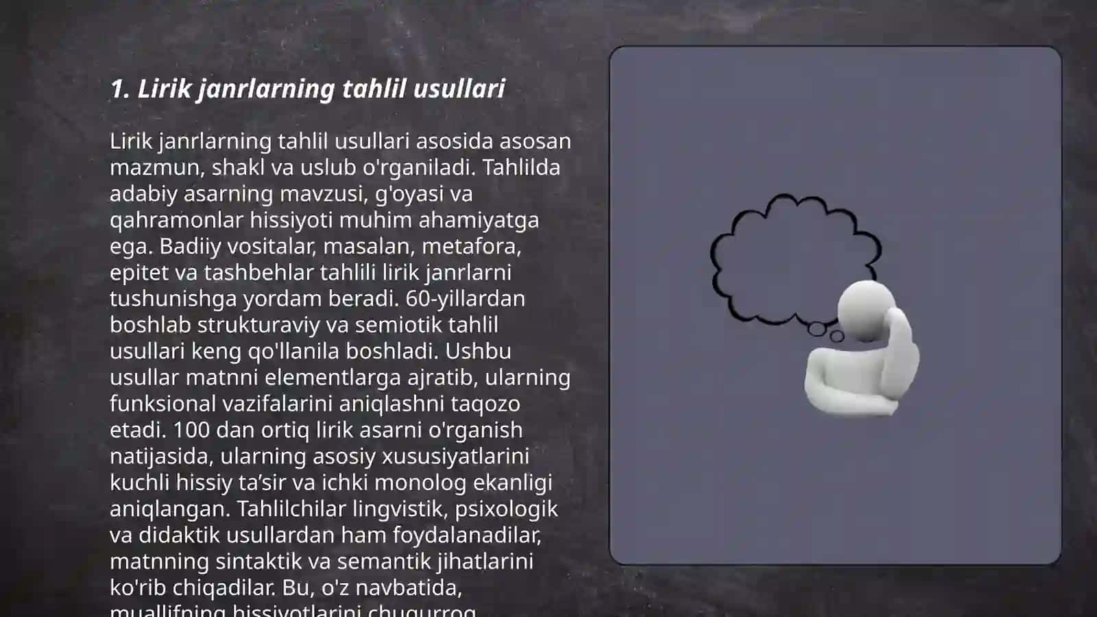 Lirik janrlarning tahlil usullari 3