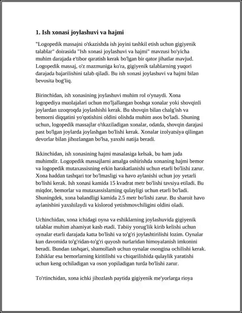 LOGOPEDIK MASSAJNI O'TKAZISHDA ISH JOYINI TASHKIL ETISH UCHUN GIGIYENIK TALABLAR 3