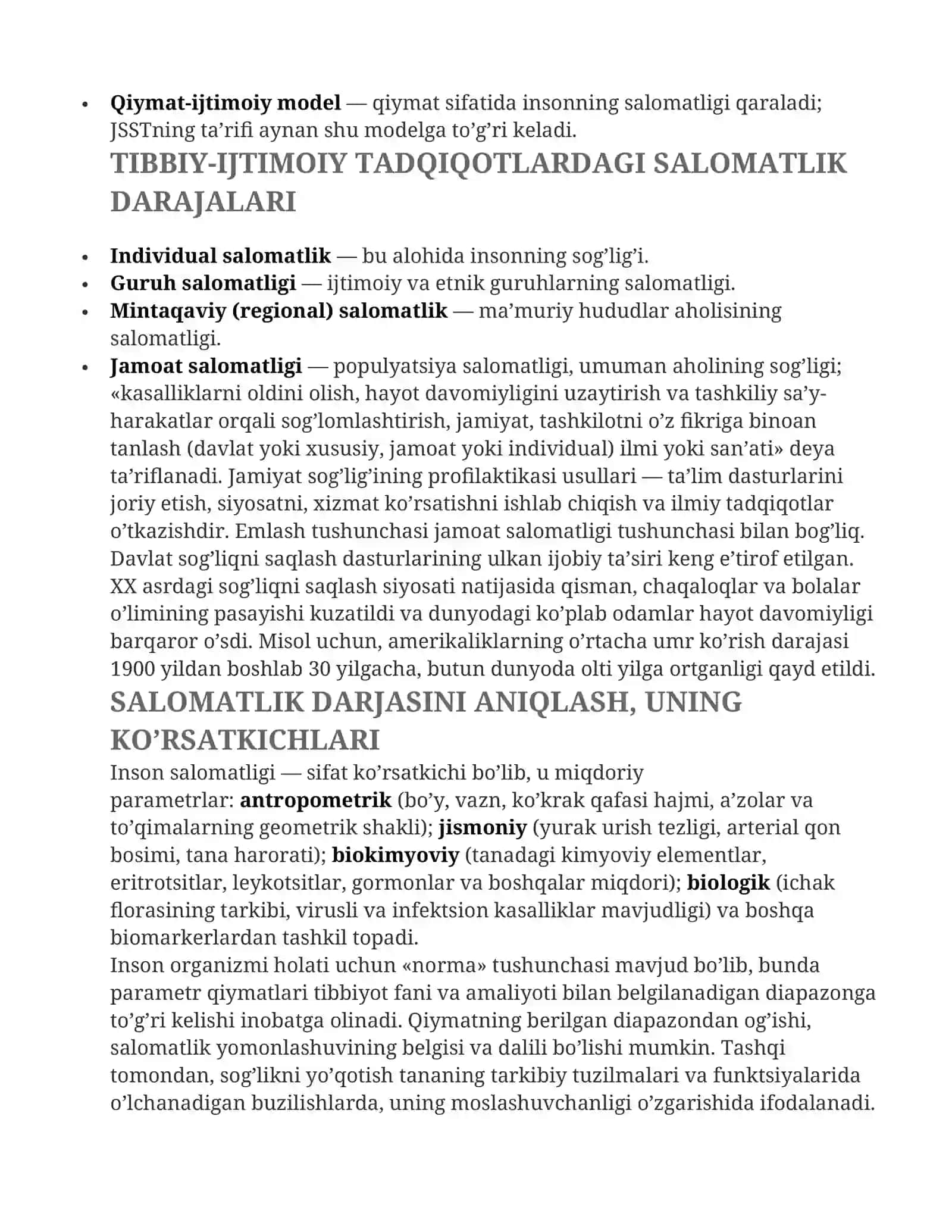SALOMATLIK HAQIDA TUSHUNCHA, DARAJASINI ANIQLASH, MEZONLARI, RITMI, TO’LIQ MA’LUMOT 3