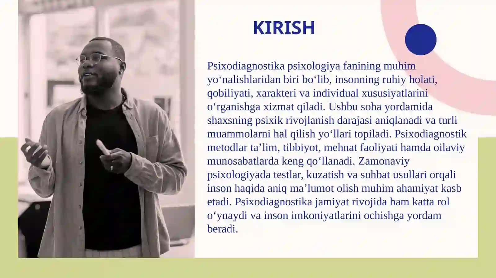 Psixodiagnoʻstikaning umumiy tamoyillari va psixodiagnoʻstik metodlar 3
