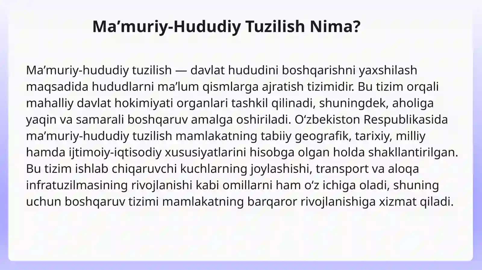 Oʻzbekiston Respublikasining Maʼmuriy-Hududiy Tuzilishi 3