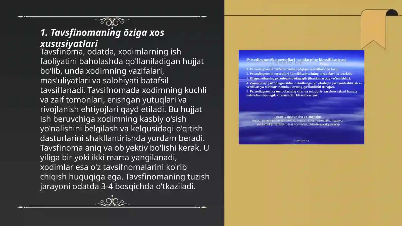 Tavsfinoma va tavsiyanomaning ōziga xos xususiyatlati 3