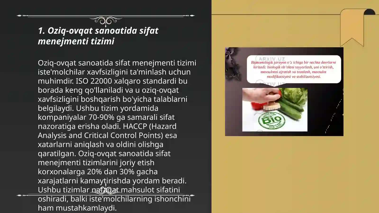 Oziq-ovqat sanoatida sifat menejmenti tizimi 3