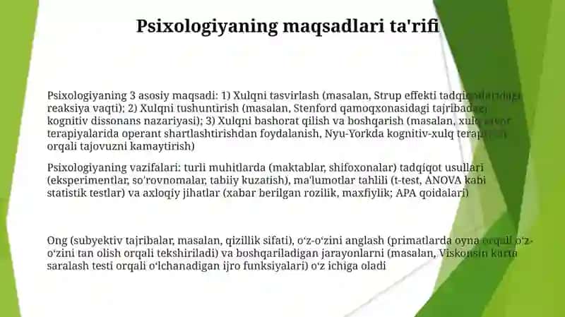 Psixologiya fanining maqsad va vazifalari 3