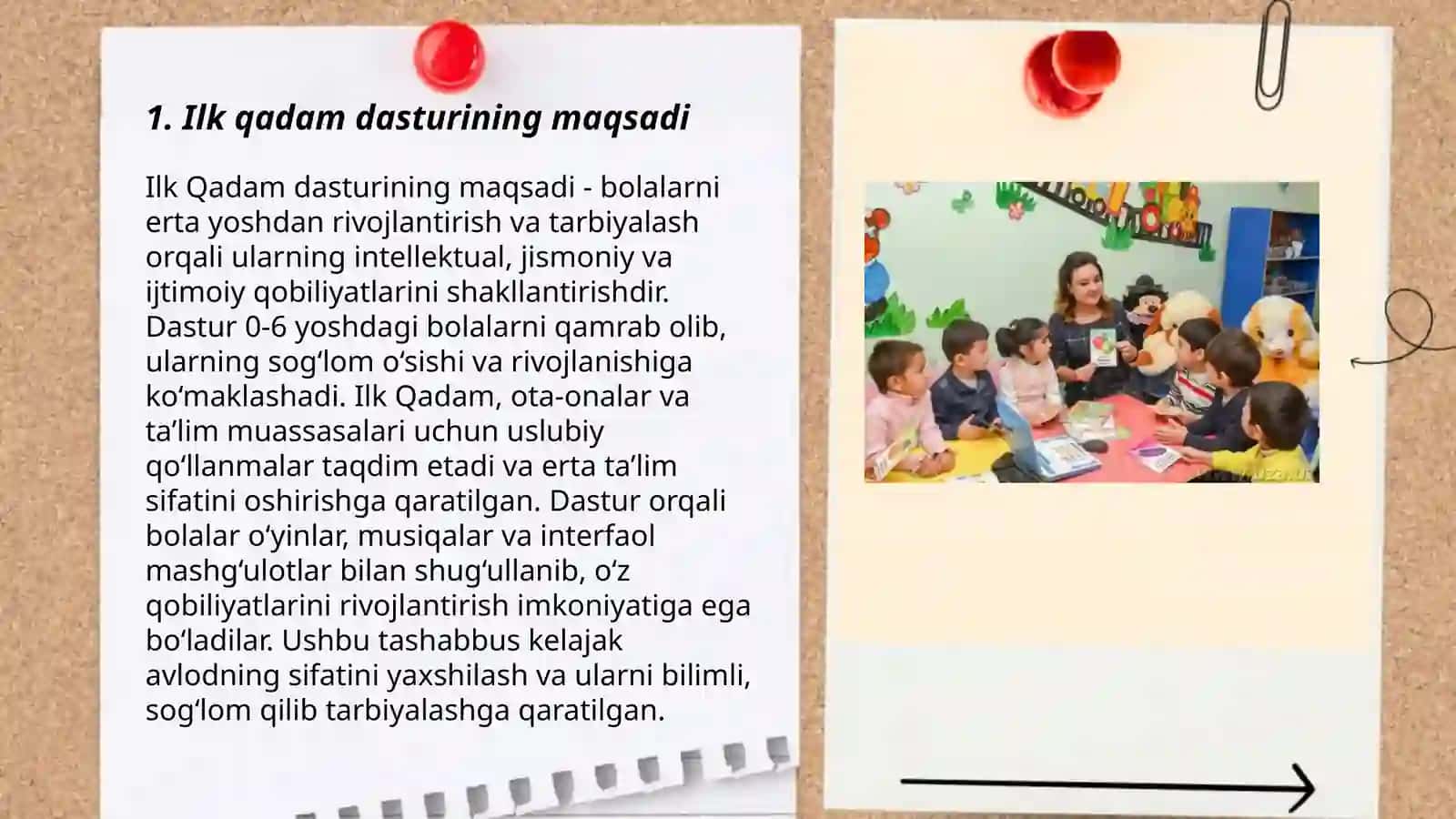 Ilk qadam dasturining maqsadi 3