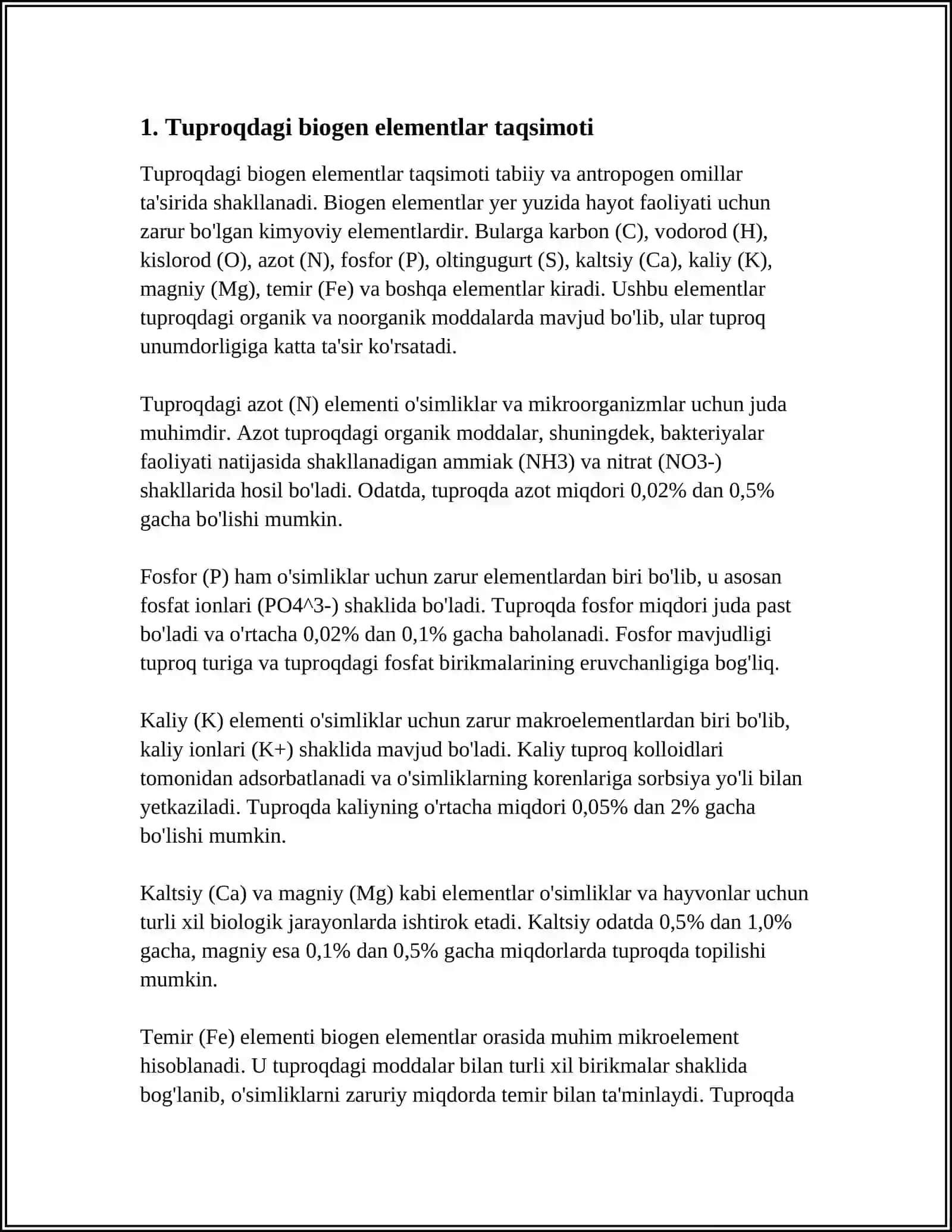 BIOGEN ELEMENTLAR KONSENTRATSIYASI ÒZGARISHI BILAN BOĢLIQ BÒLGAN ENDEMIK VA KASB KASALIKLARI 3
