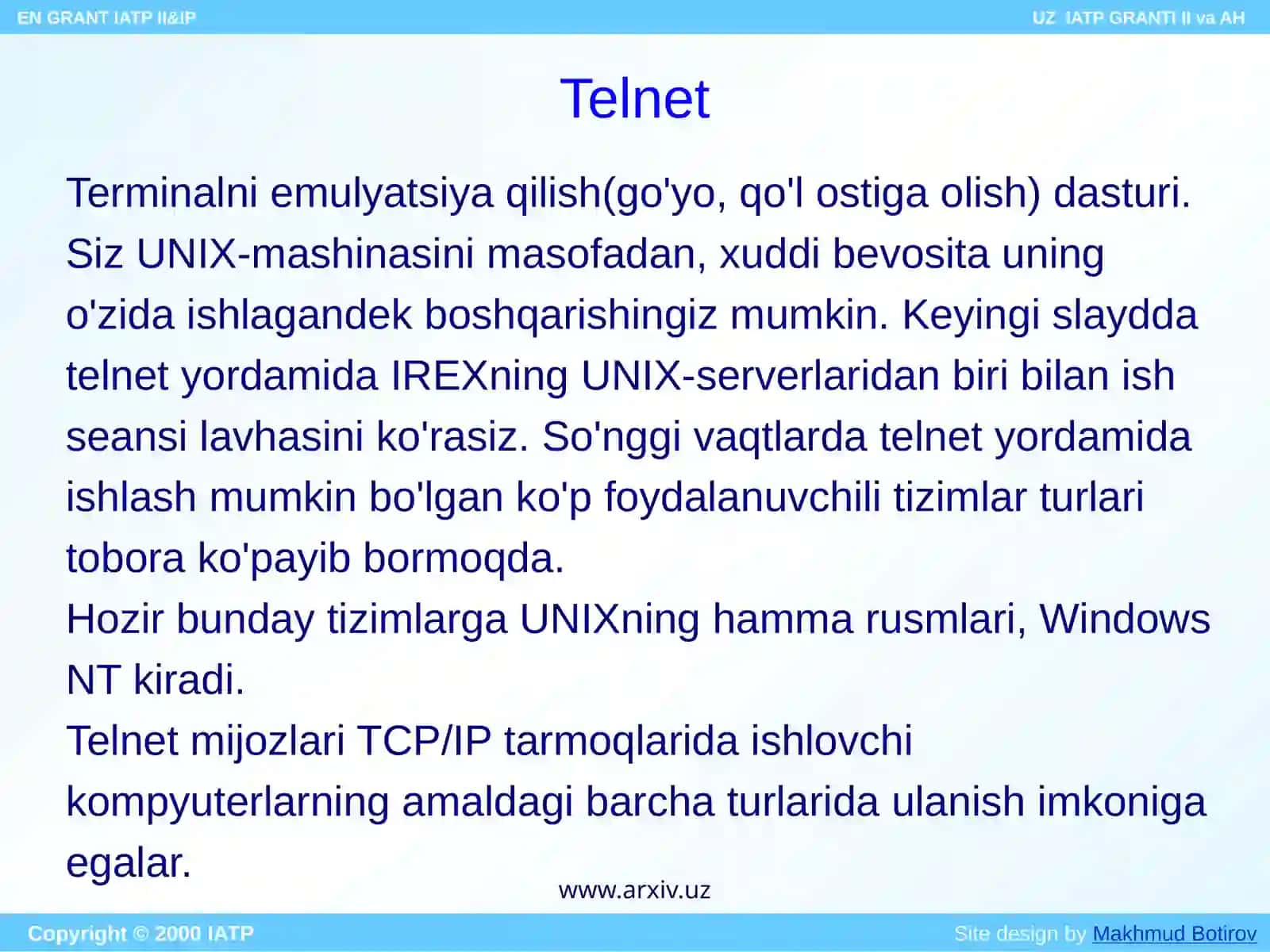 Internetning Ftp va Telnet xizmati 3