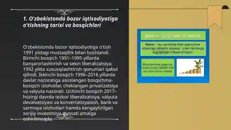 Bozor iqtisodiyotiga o'tish davri va uning O'zbekistondagi xususiyatlari 3