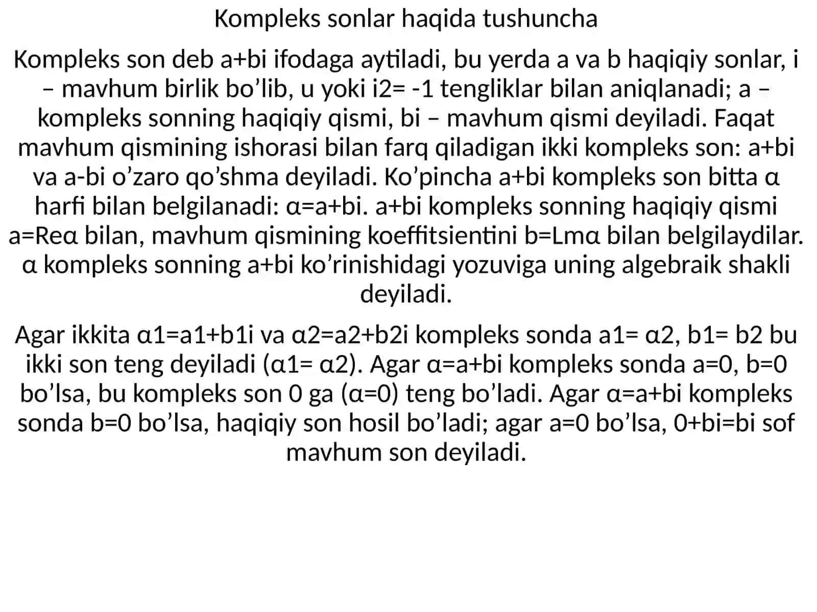 Kompleks sonlar 3
