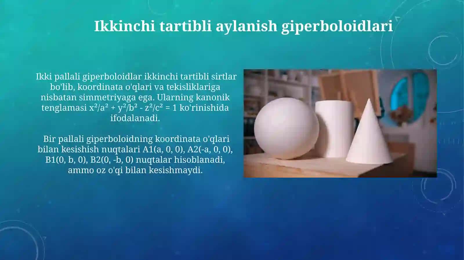 Silindirik va konus sirtlar 3