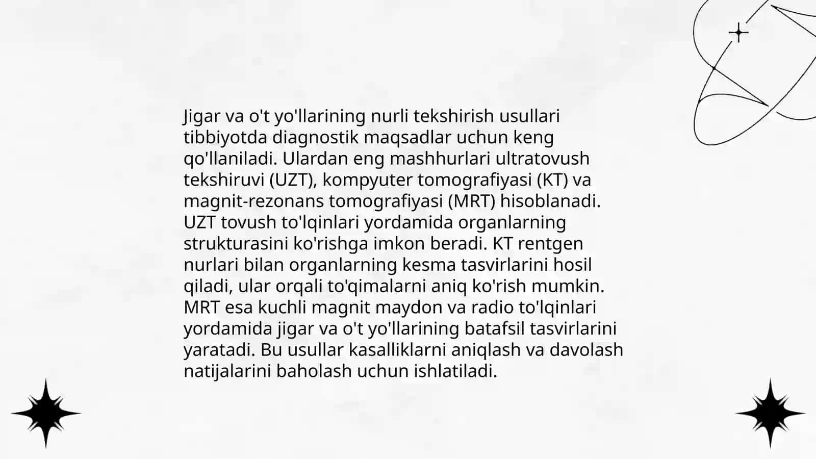 Jigar va o't yo'llarining nurli tekshirish usullari, ularning afzalliklari 3