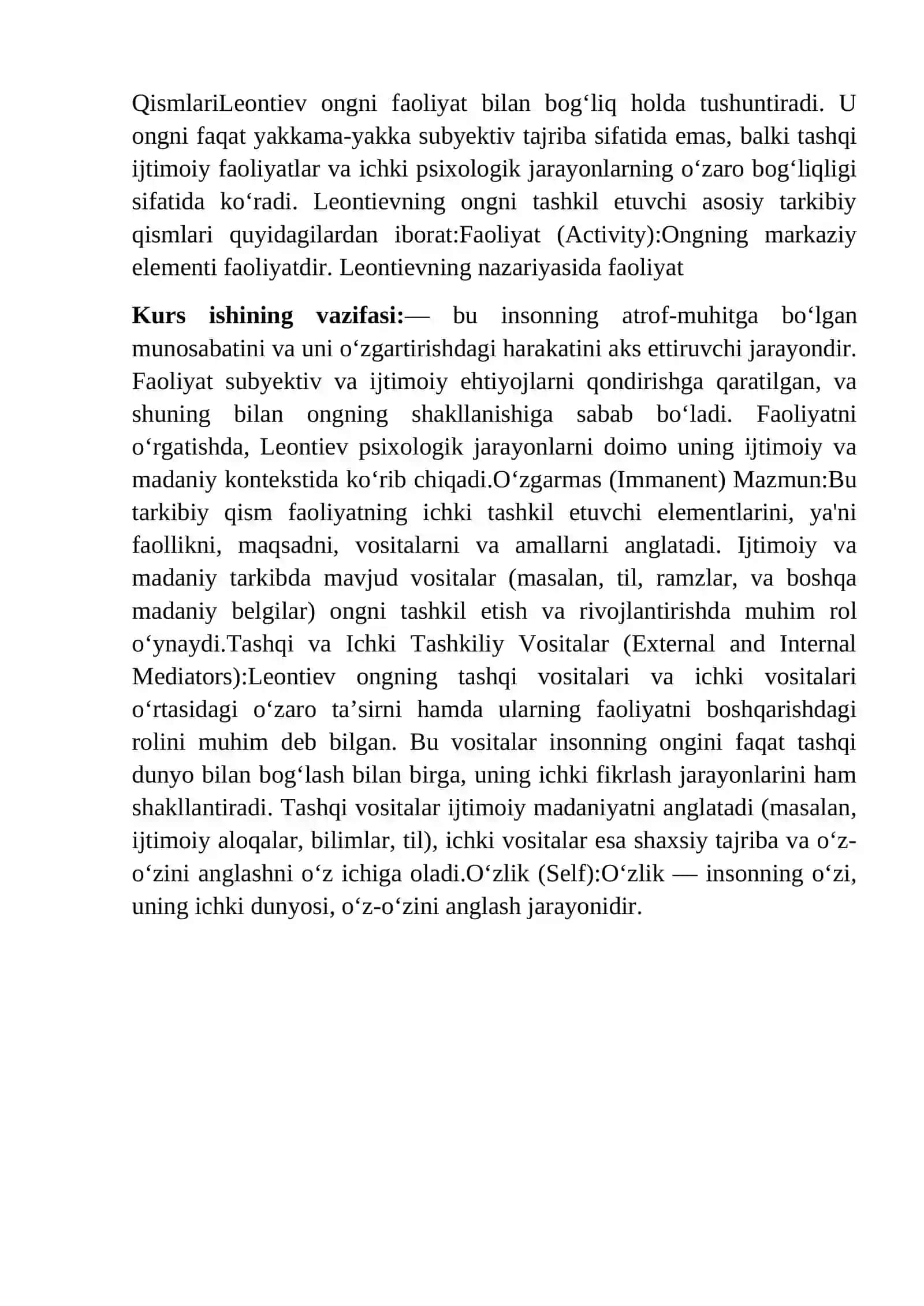 Ongning asosiy tarkibiy qisimlari va uning ontogenezda rivojlanishi 3
