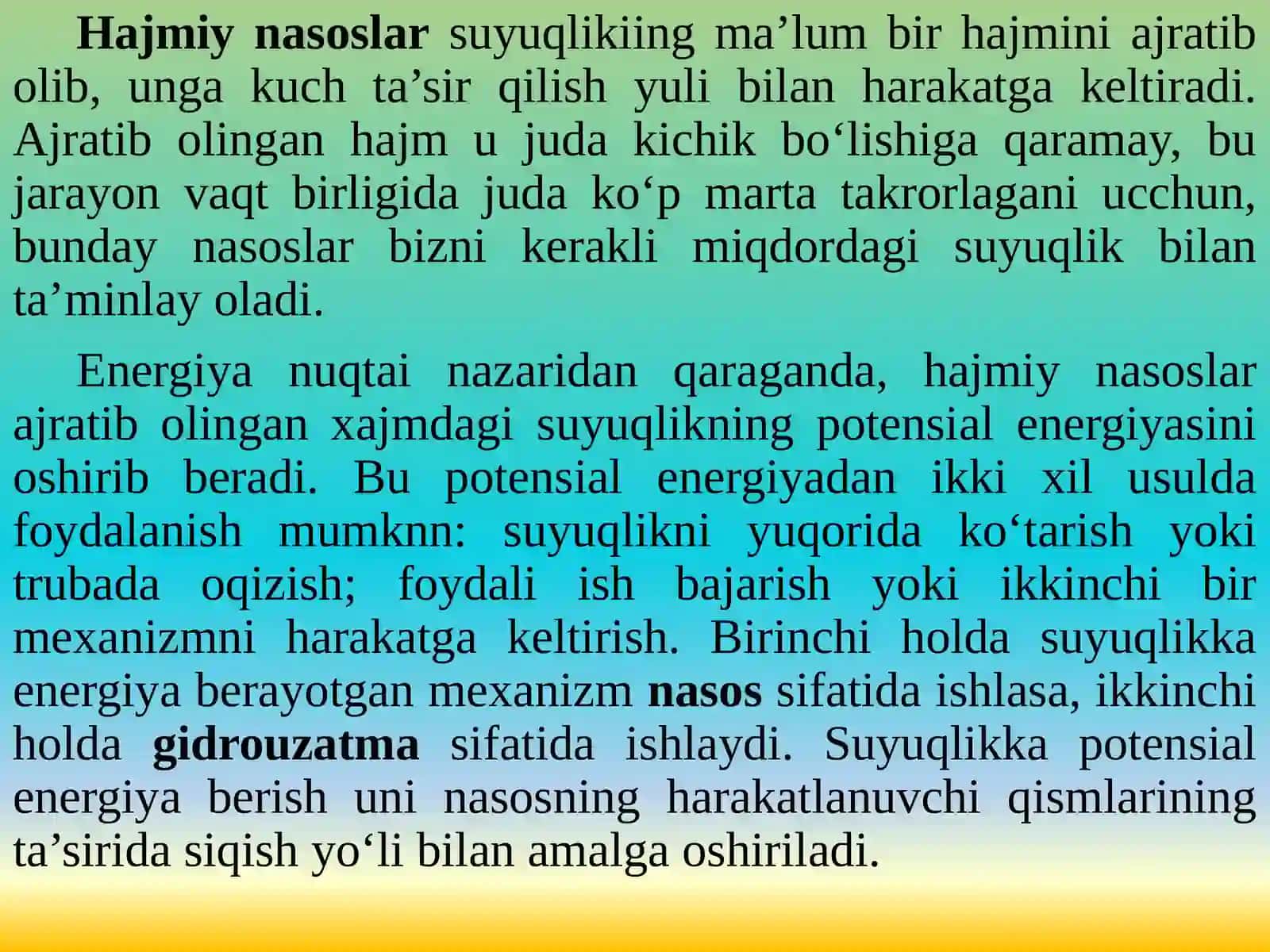 Hajmiy nasoslarning umumiy tasnifi 3