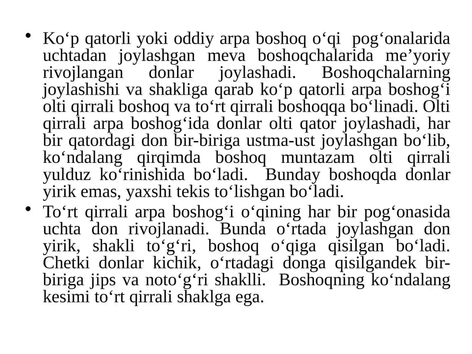 ARPA.ARPANING XALQ XO`JALIGIDAGI AHAMIYATI, TARKIBI VA XOSSALARI 3