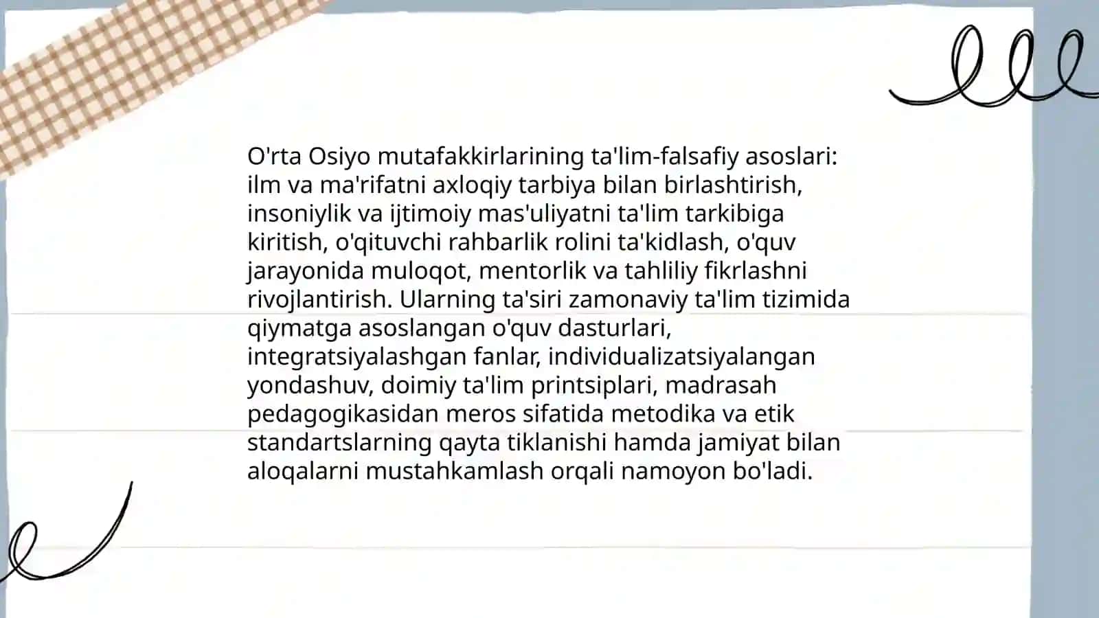 O'rta Osiyo Mutafakkirlarining Pedagogik Qarashlarining Zamonaviy Ta'limdagi Ahamiyati 3