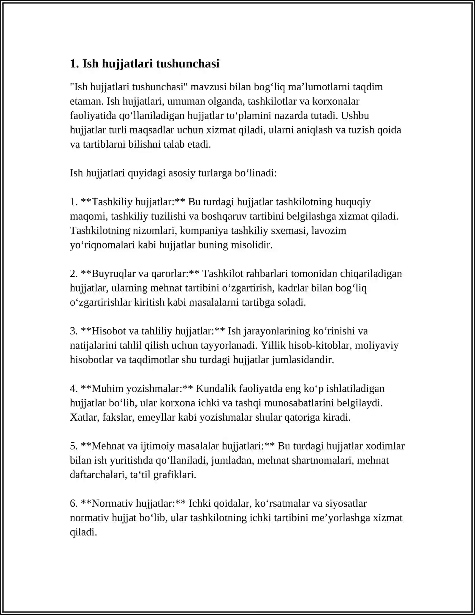 ISH HUJJATLARI VA ULARGA QOʻYILADIGAN TALABLAR 3