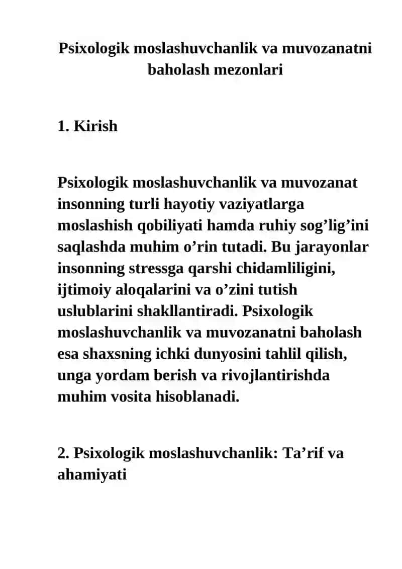 Psixologik moslashuvchanlik va muvozanatni baholash mezonlari 3