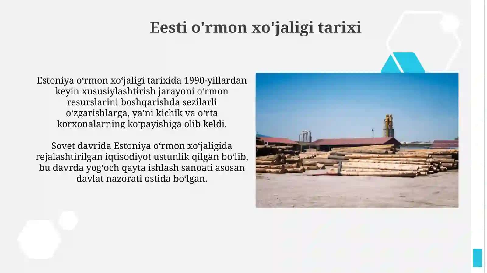 Estoniya oʻrmon va yogʻochsozlik sanoati rivojlanishining uziga hos jihatlari 3