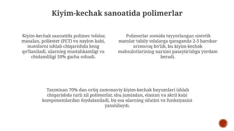 Kiyim-kechak sanoatida polimerlar 3