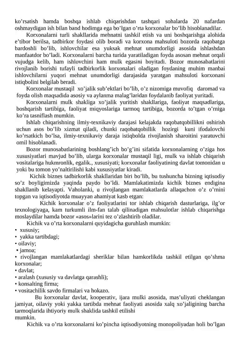 Kichik biznes va korxonalar 3