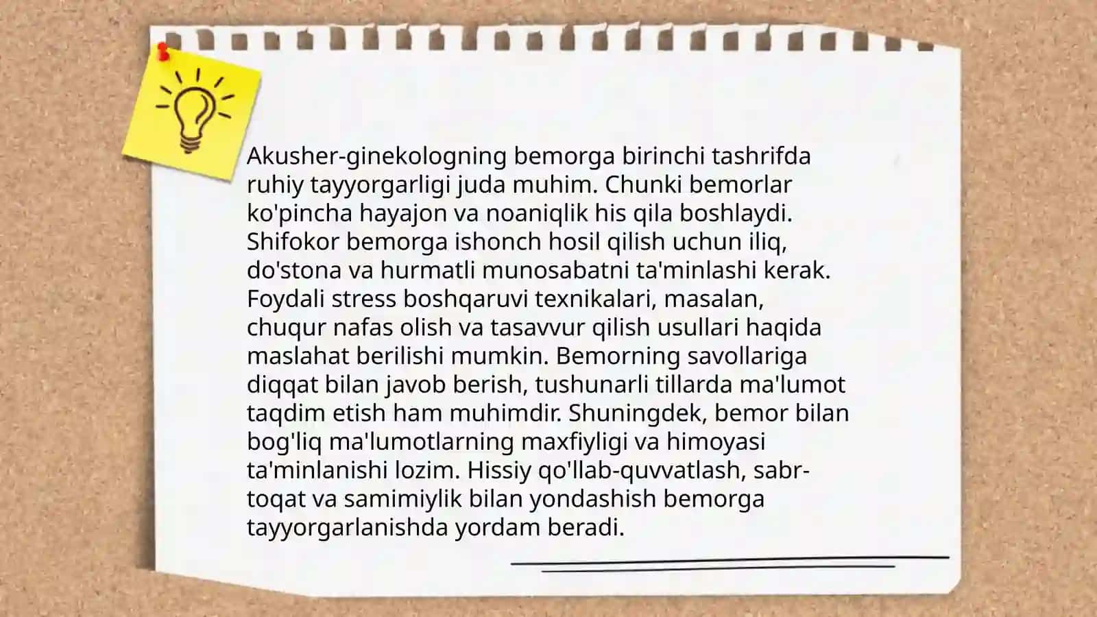 Akusher-ginekologning bemorga birinchi tashrifda ruhiy tayyorgarligi 3