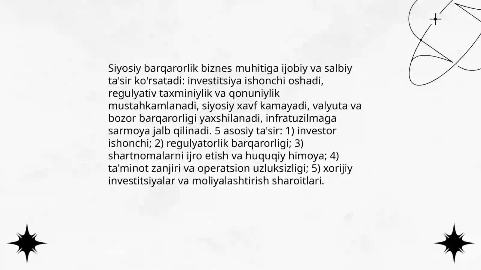 Siyosiy vaziyatning biznesga ta'sirini baholash 3