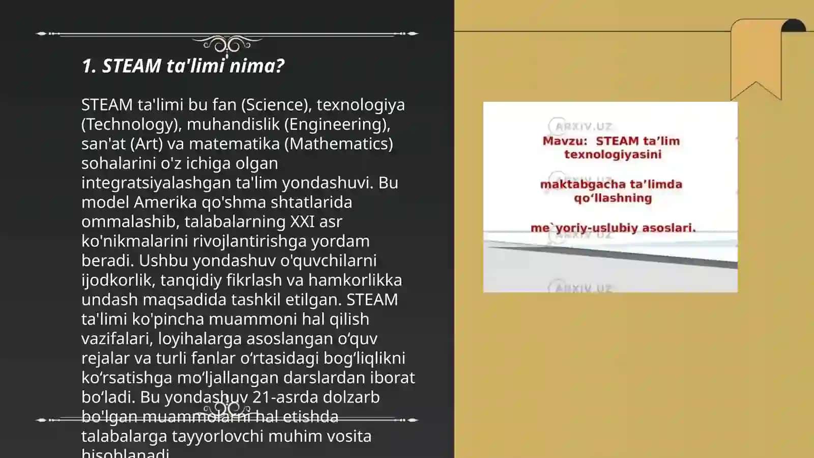 STEAM ta'lim texnologiyalarining o‘ziga xos xususiyatlari 3