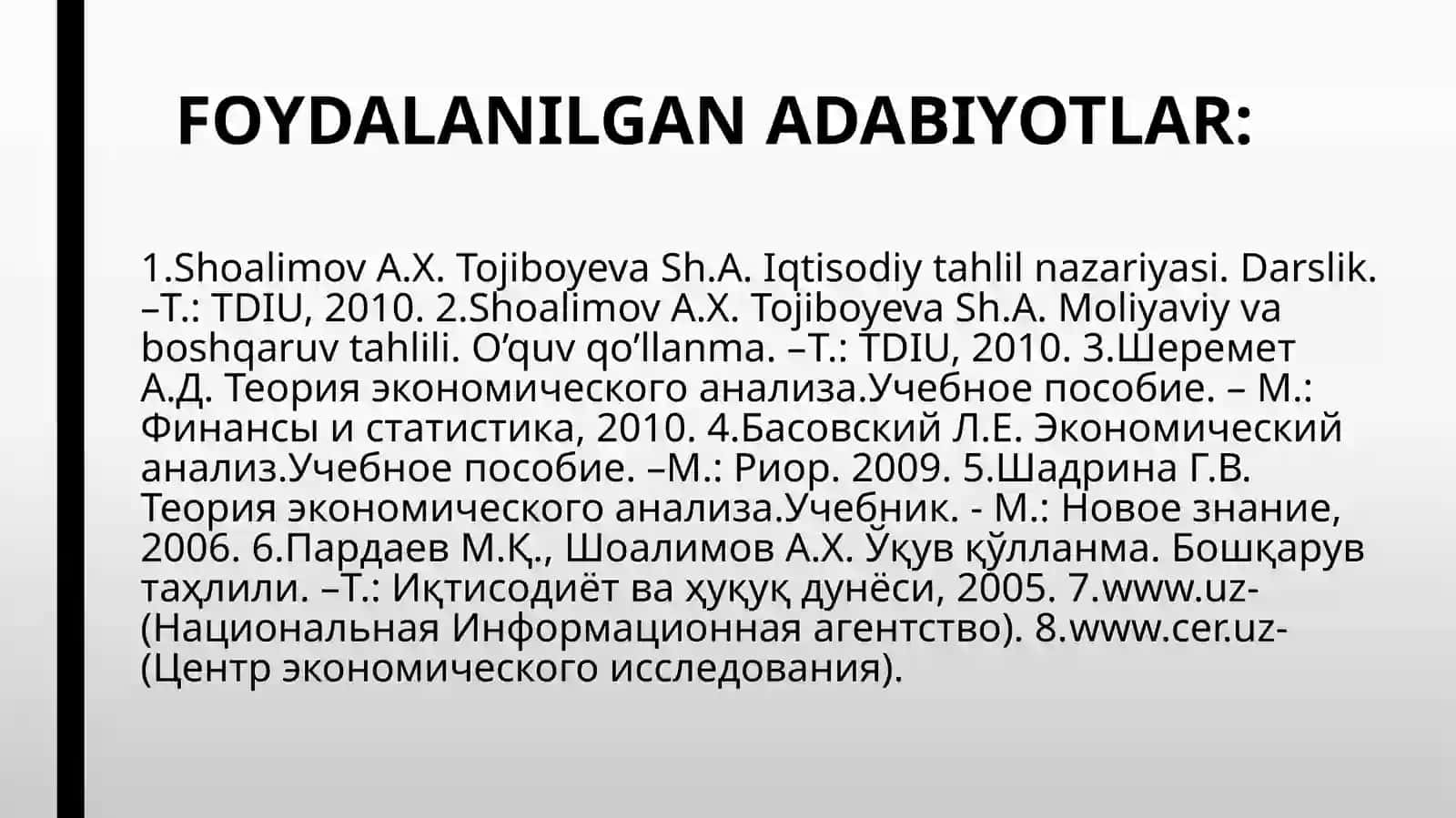 IQTISODIY TAHLIL VA TASHKIL ETISH VA AXBOROT MANBALARI 3