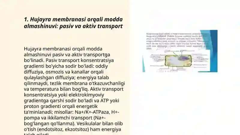 Hujayrada modda energiya va malumotlar oqimi 3