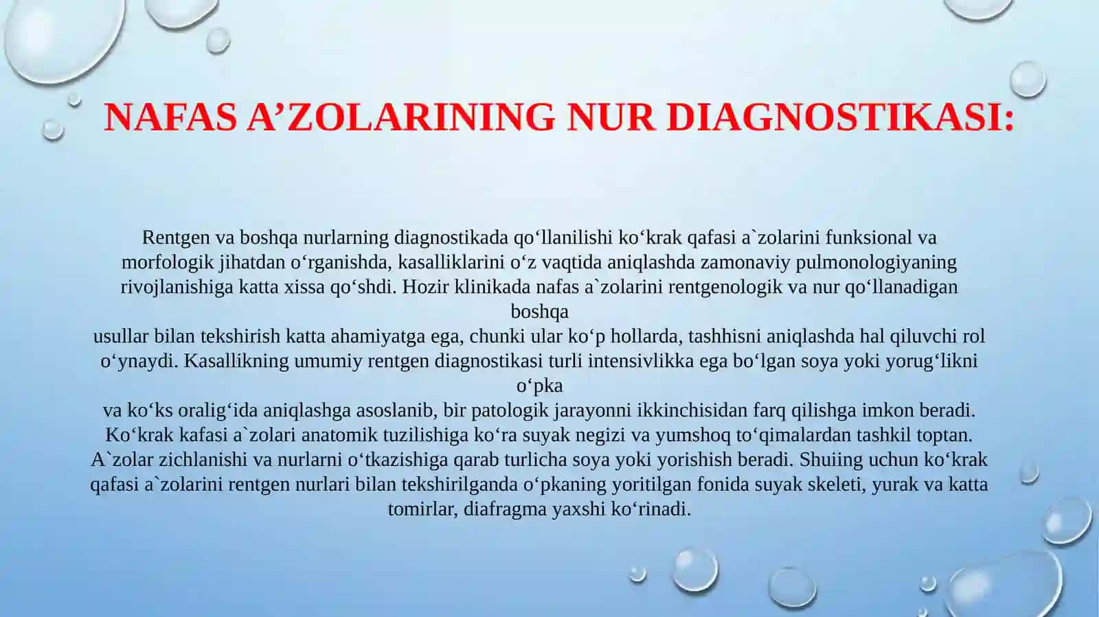 Nafas olish tizimi a’zolarining qiyosiy gistologik tavsifi 3
