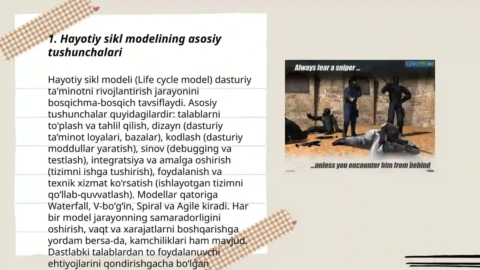 Hayotiy sikl modelini yaratish 3