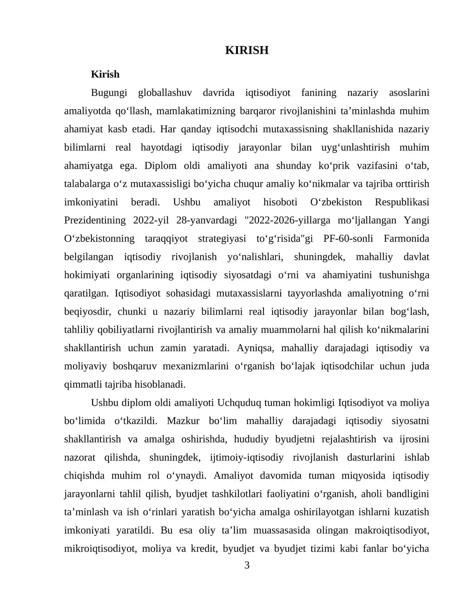 Iqtisodiyot yoʻnalishi boʻyicha Iqtisodiyot va moliya boʻlimi budjet tashkilotlari 3