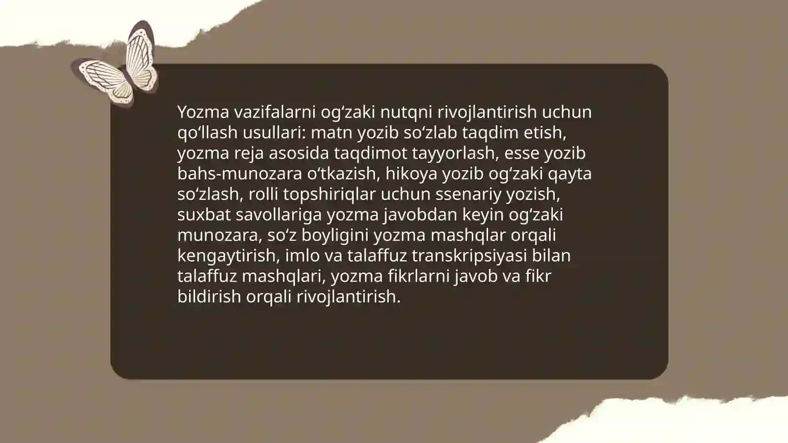 O‘qituvchilarning yozma va og‘zaki nutqni rivojlantirishda yozma ishlarning o‘rni 3
