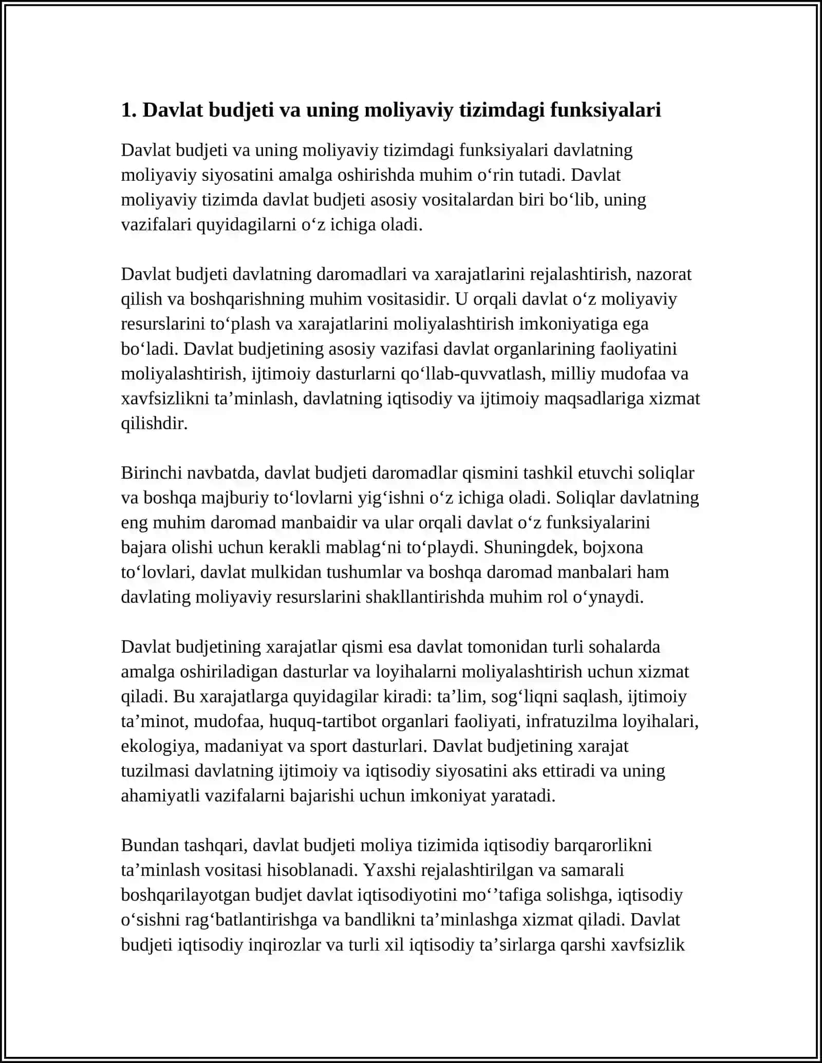 Davlat budjeti va uning moliyaviy tizimdagi funksiyalari 3